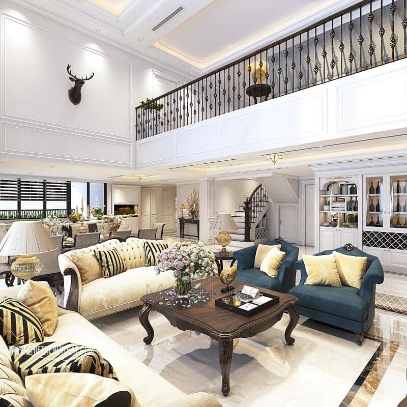 Morehome giới thiệu đến bạn mẫu bàn trà gỗ óc chó đẹp sang trọng cho không gian nội thất phòng khách căn hộ duplex, penthouse tại Hà Nội