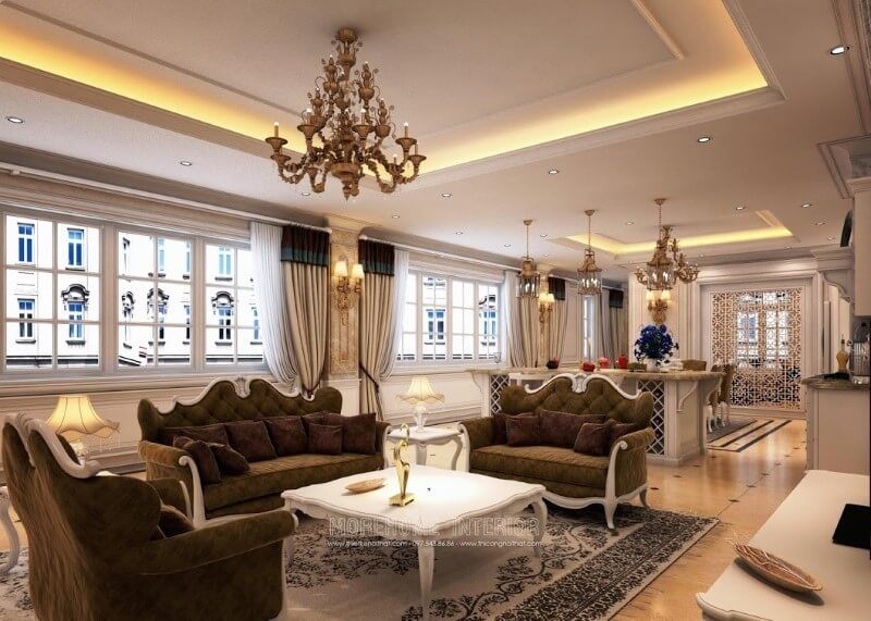 Mẫu bàn trà với những đường cong mềm mại mang đến vẻ đẹp nhẹ nhàng cho phòng khách