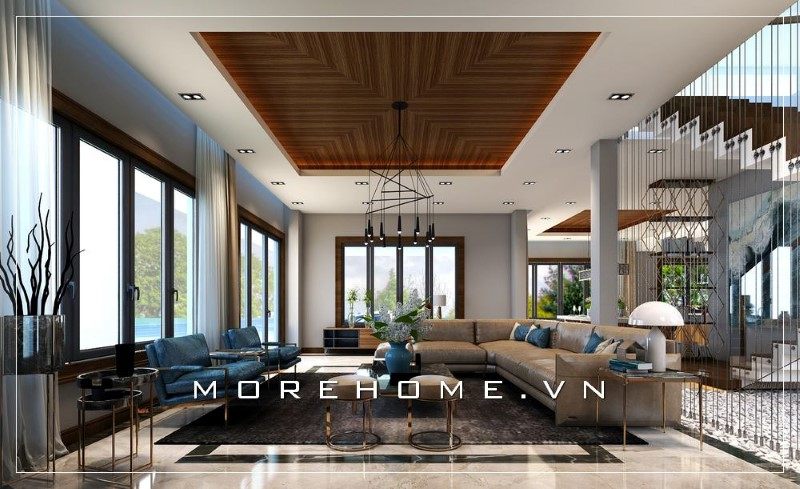 Thiết kế phòng khách biệt thự đẹp sang trọng và tinh tế cho không gian sống của gia đình.