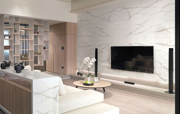 Đá nhân tạo ốp phòng khách